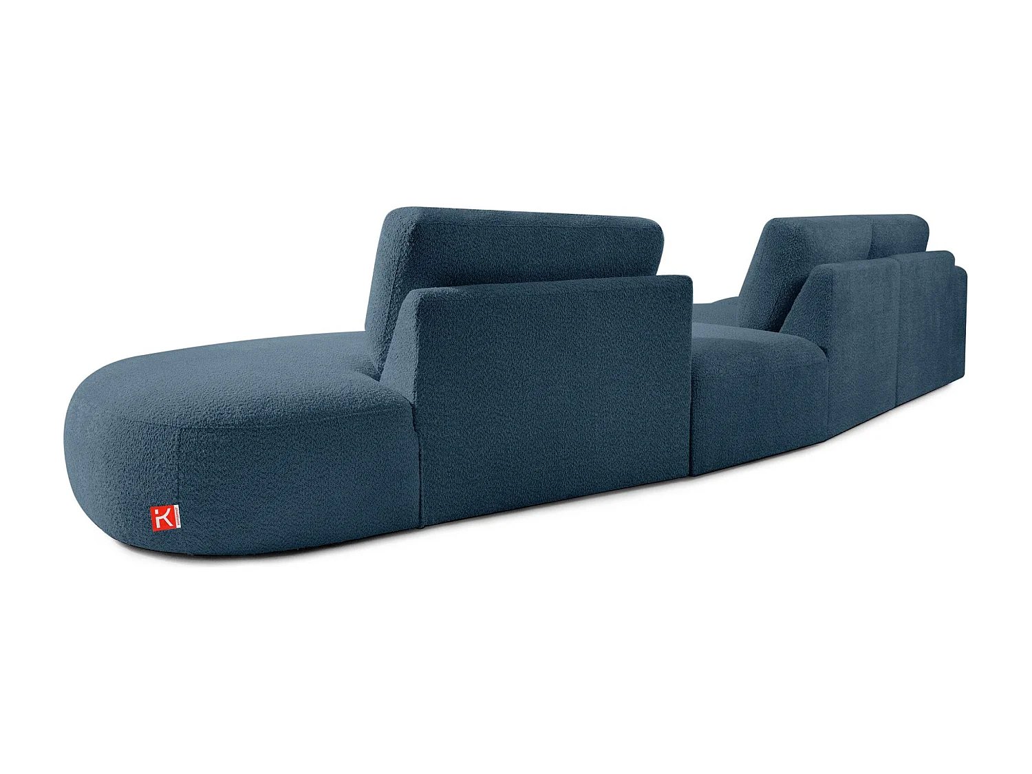 Ecksofa rechts - modern - ZUCCO - 5-Sitzer - Boucle - Nachtblau