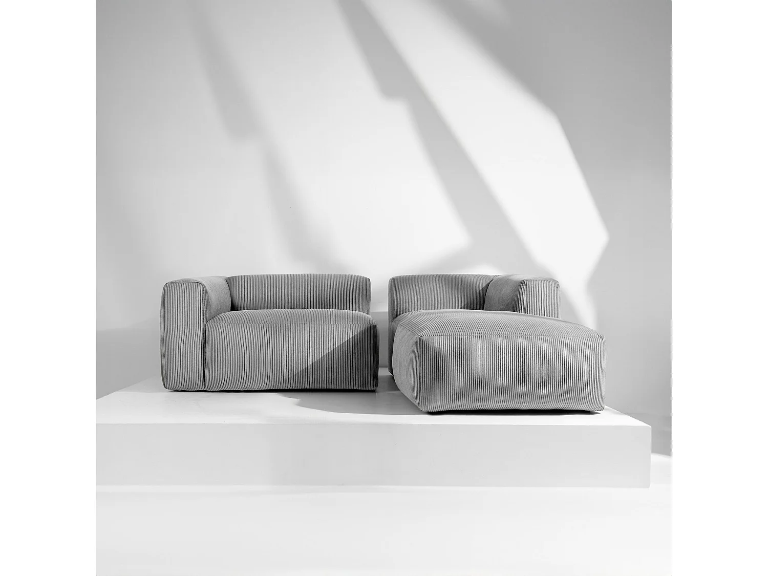 Ecksofa BUFFO 4-Sitzer - Hellgrau