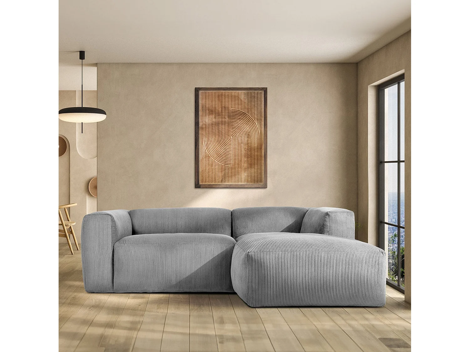 Ecksofa BUFFO 4-Sitzer - Hellgrau