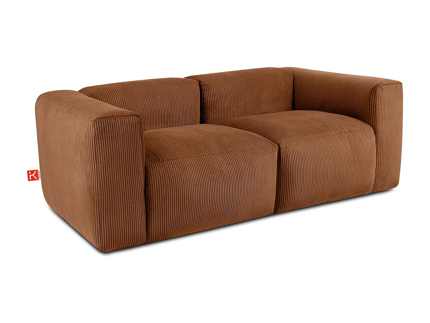 Einzelsofa - modular - 3-sitzer - Orangerot