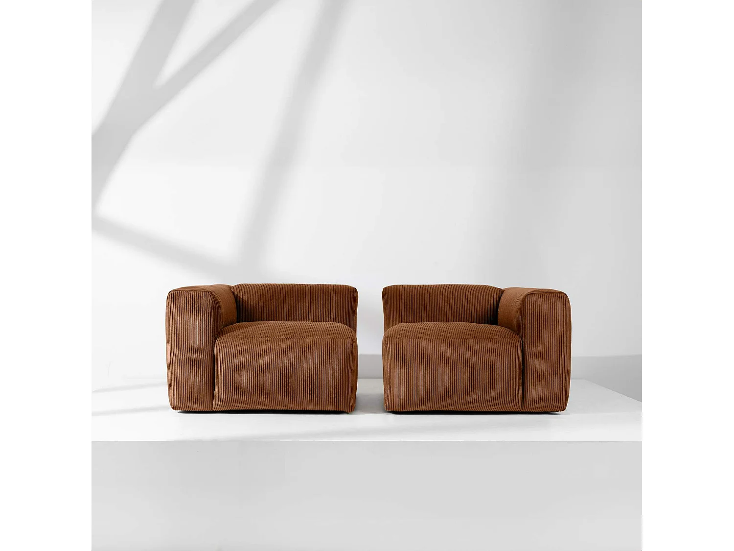 Einzelsofa - modular - 3-sitzer - Orangerot