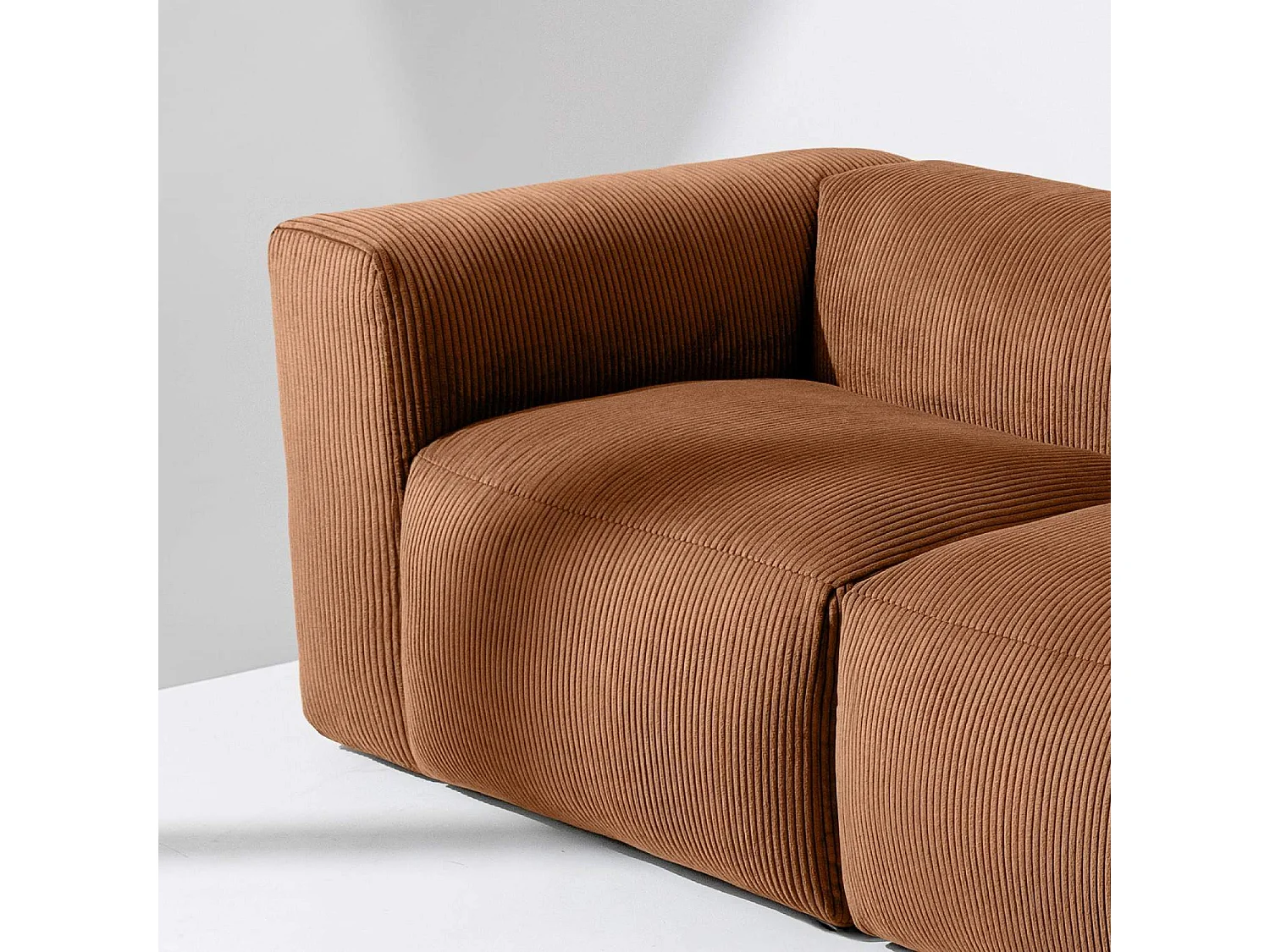 Einzelsofa - modular - 3-sitzer - Orangerot