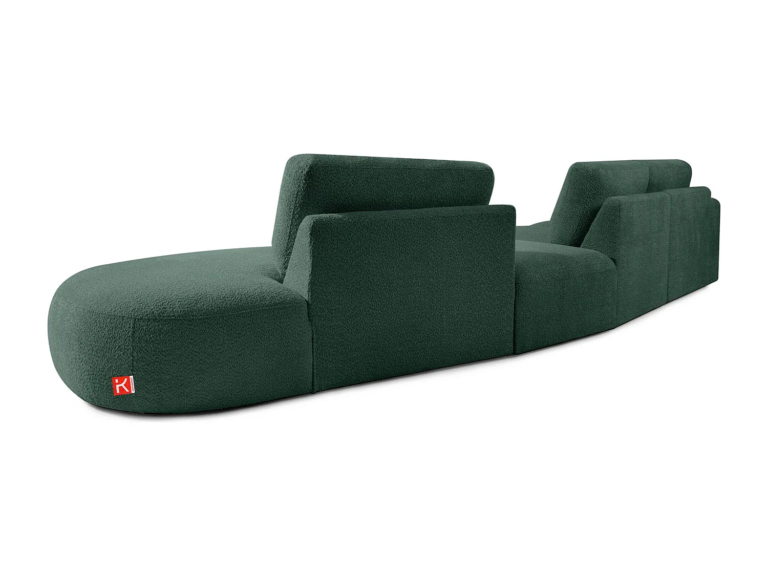 Ecksofa rechts - modern - ZUCCO - 5-Sitzer - Boucle - Grün