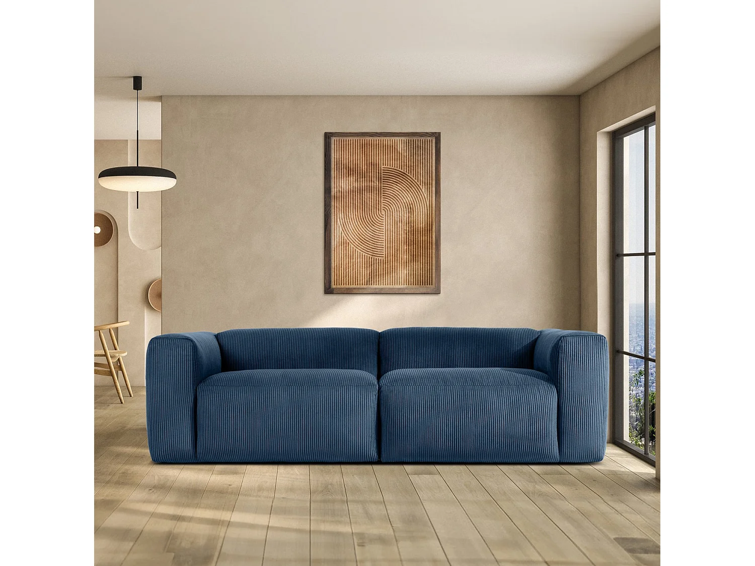 Einzelsofa - modular - 4-sitzer - Nachtblau