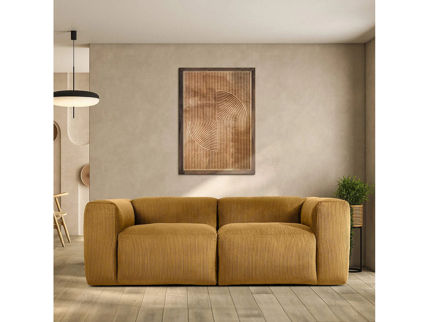 Einzelsofa - modular - 3-sitzer - Gelb