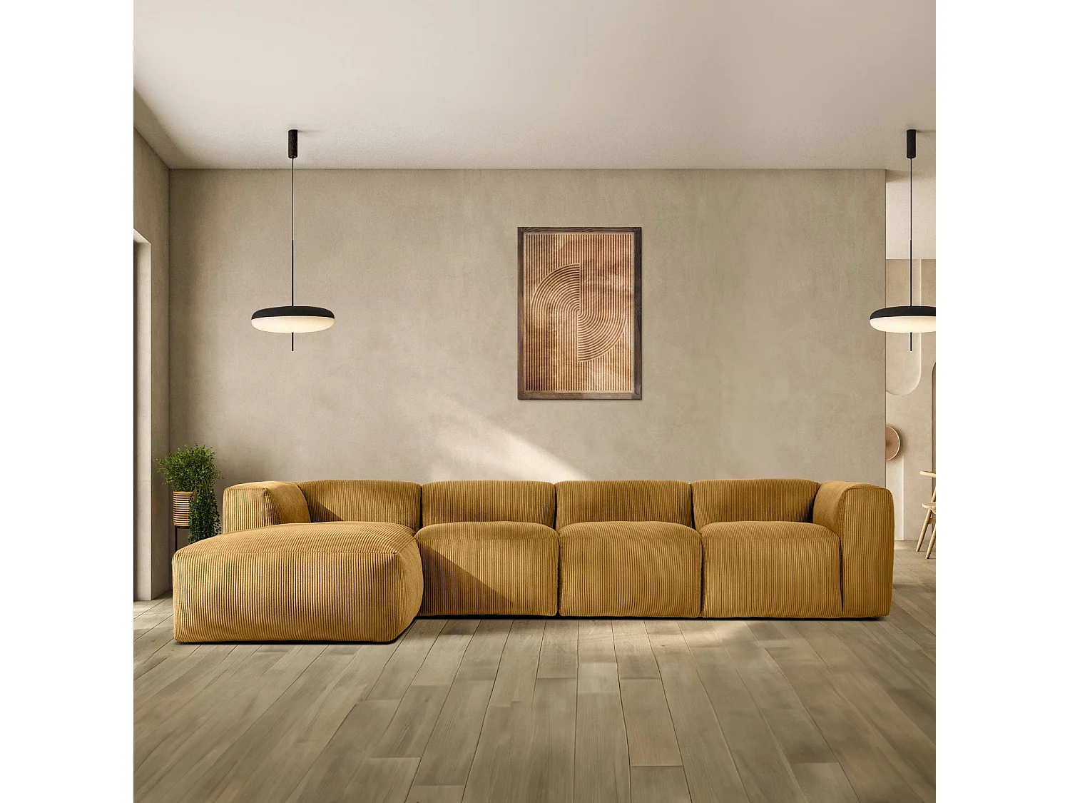 Ecksofa BUFFO 6-Sitzer - Gelb