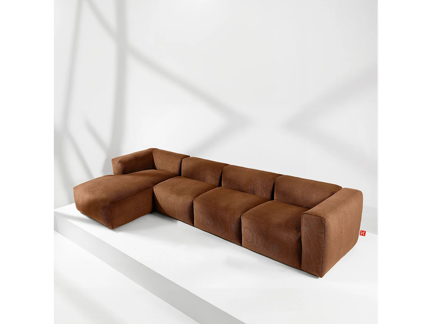 Ecksofa BUFFO 6-Sitzer - Orangerot