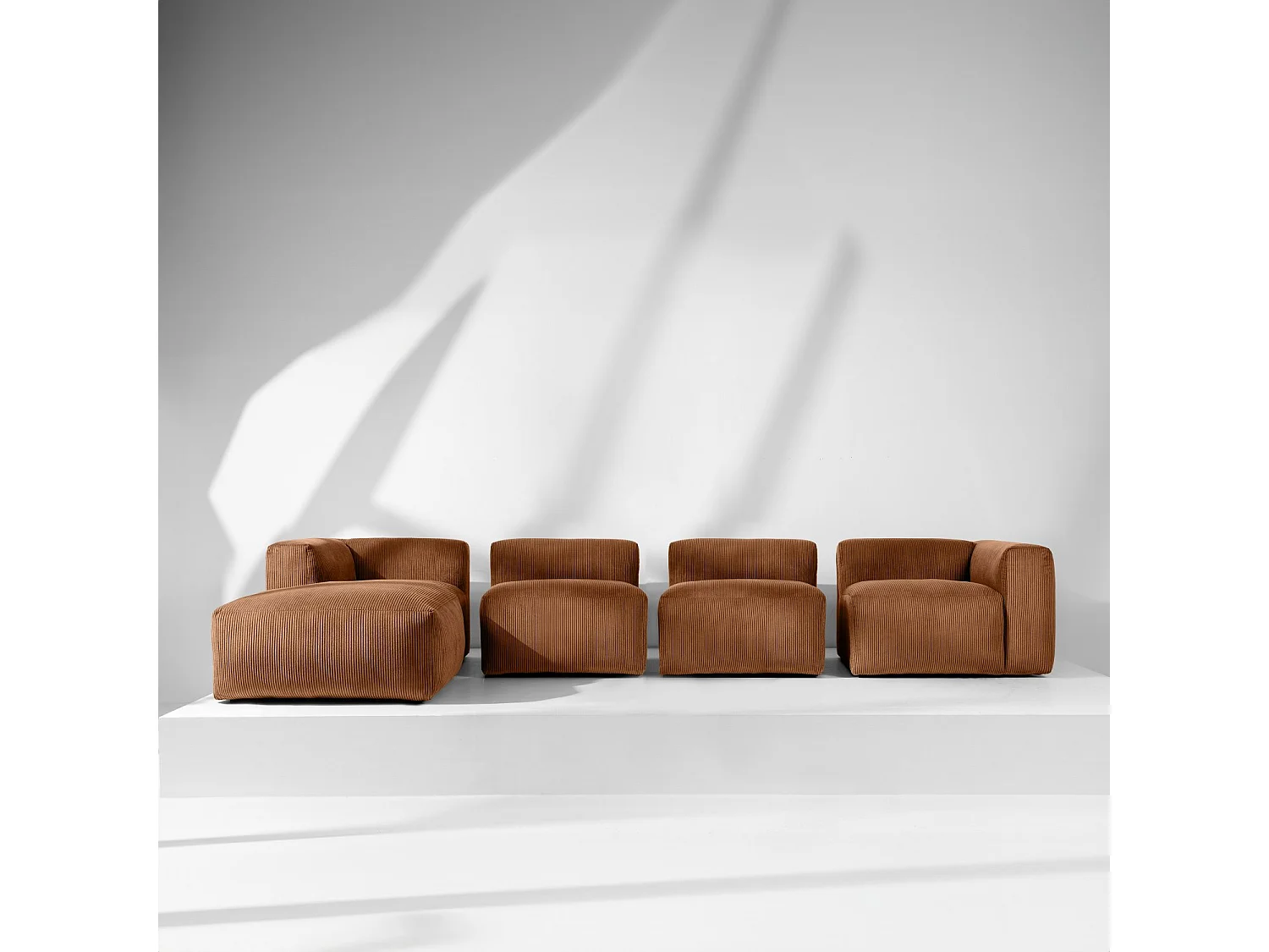 Ecksofa BUFFO 6-Sitzer - Orangerot