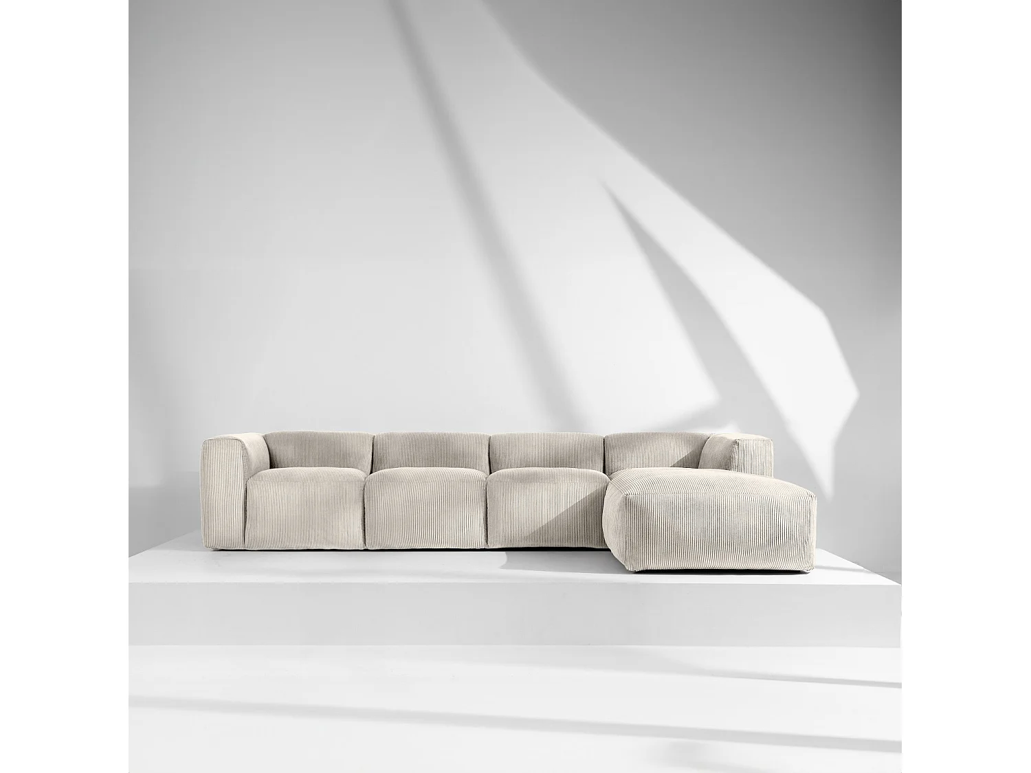 Ecksofa BUFFO 6-Sitzer - Creme