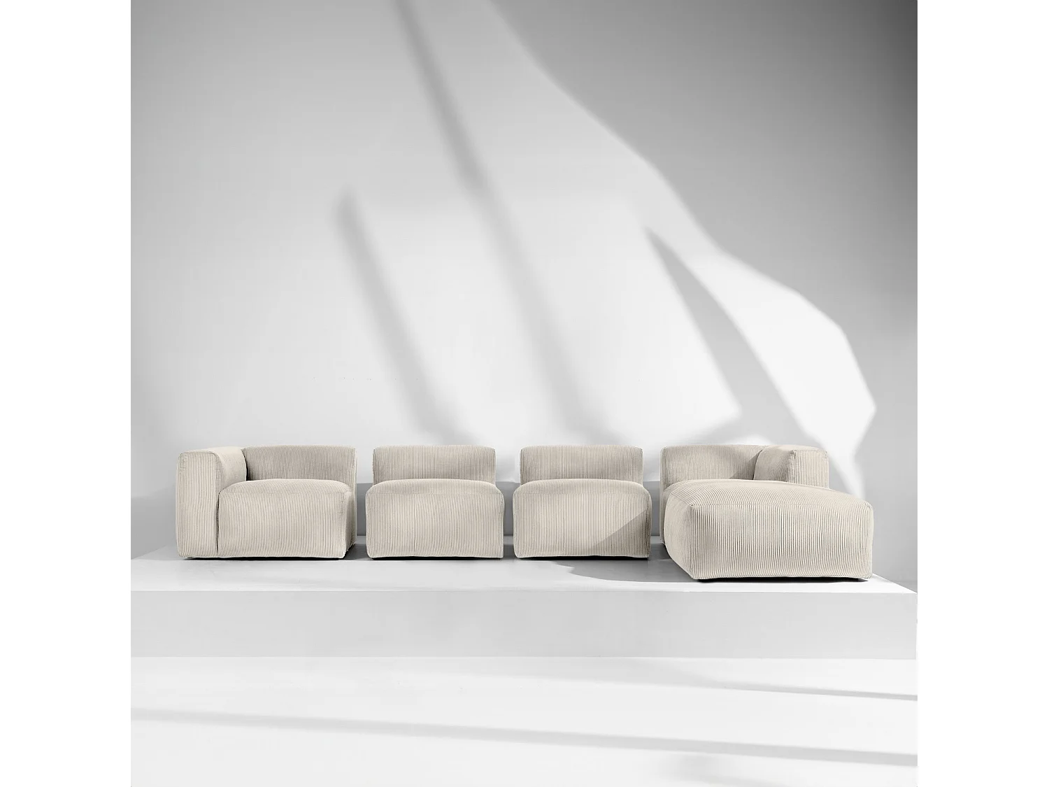 Ecksofa BUFFO 6-Sitzer - Creme