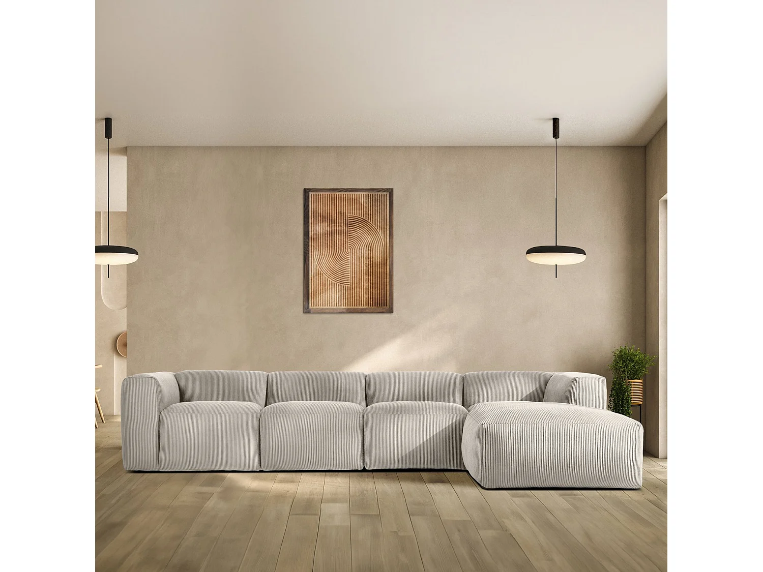 Ecksofa BUFFO 6-Sitzer - Creme