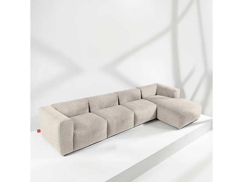 Ecksofa BUFFO 6-Sitzer - Creme