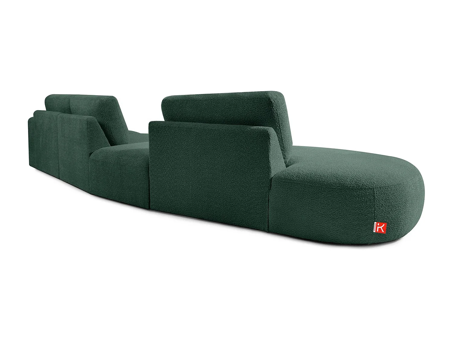 Ecksofa links - modern - ZUCCO - 5-Sitzer - Boucle - Grün