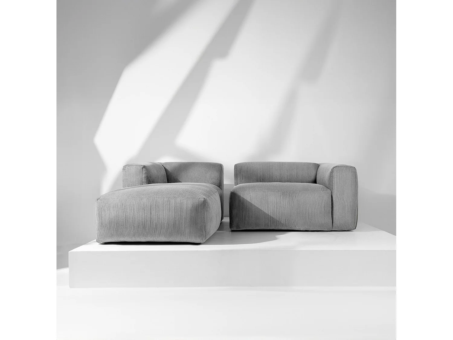 Ecksofa BUFFO 4-Sitzer - Hellgrau