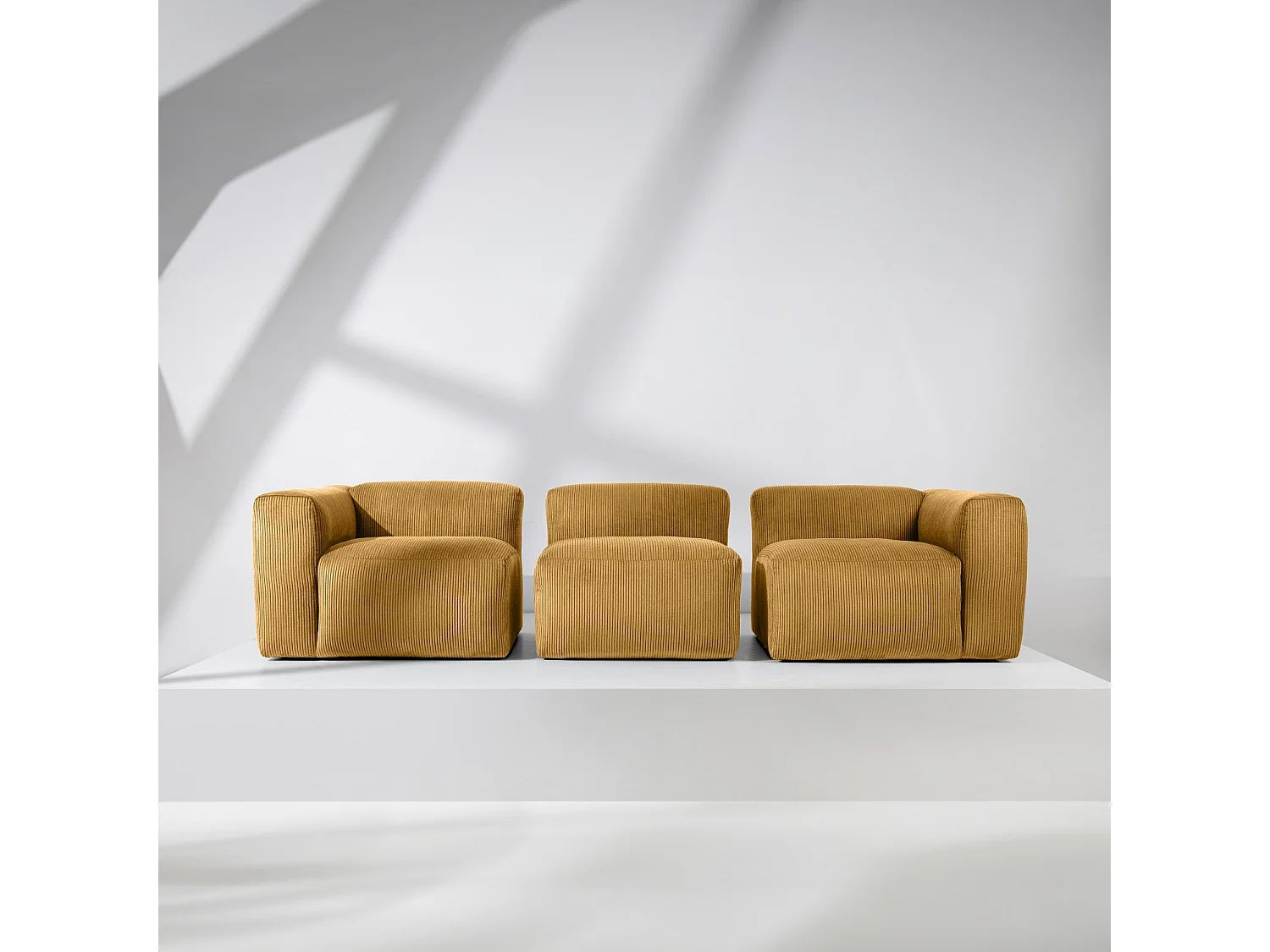 Einzelsofa - modular - 5-sitzer - Gelb