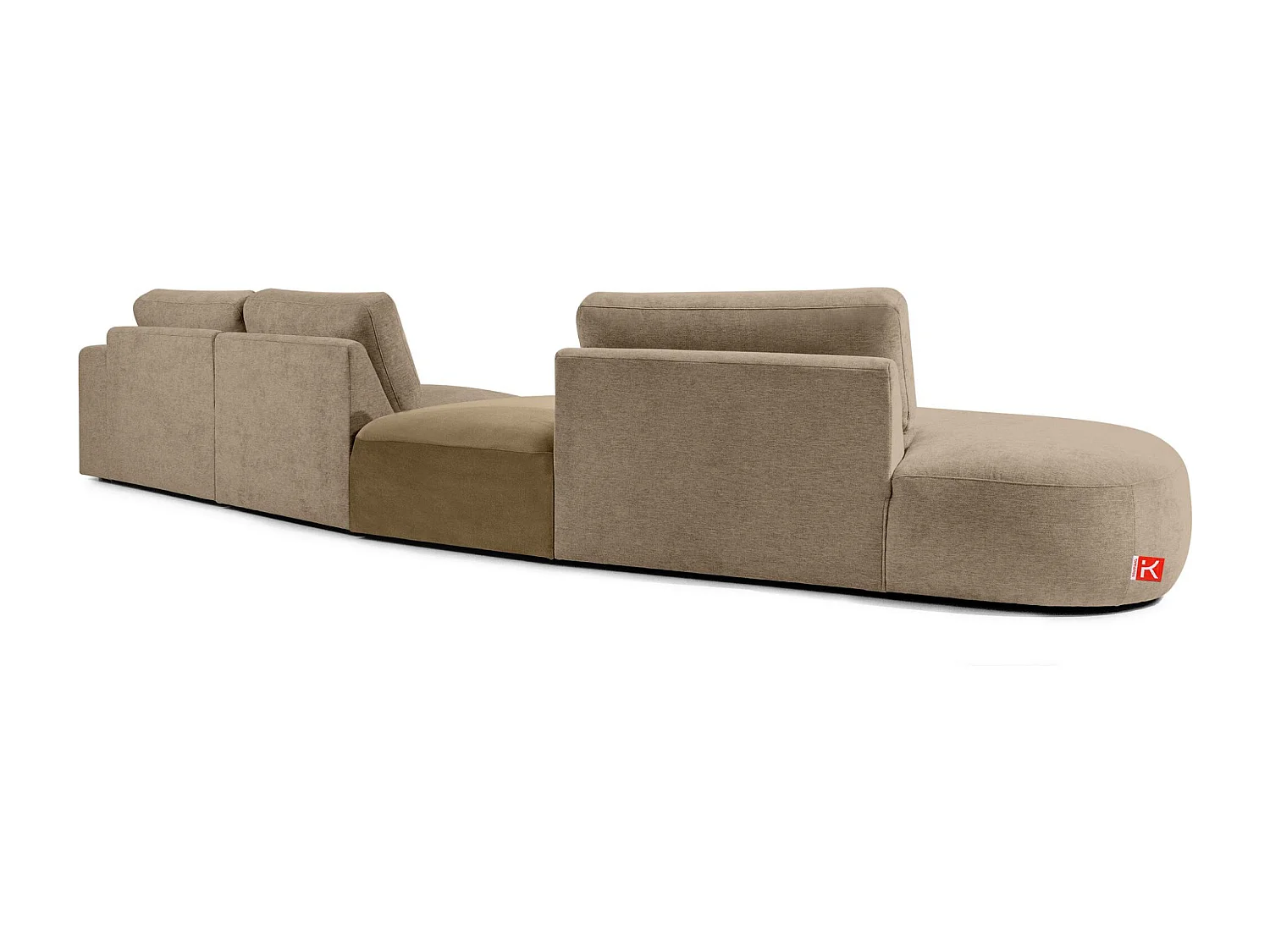 Ecksofa links - modern - ZUCCO - 5-Sitzer - Chenille-Stoff - Beige