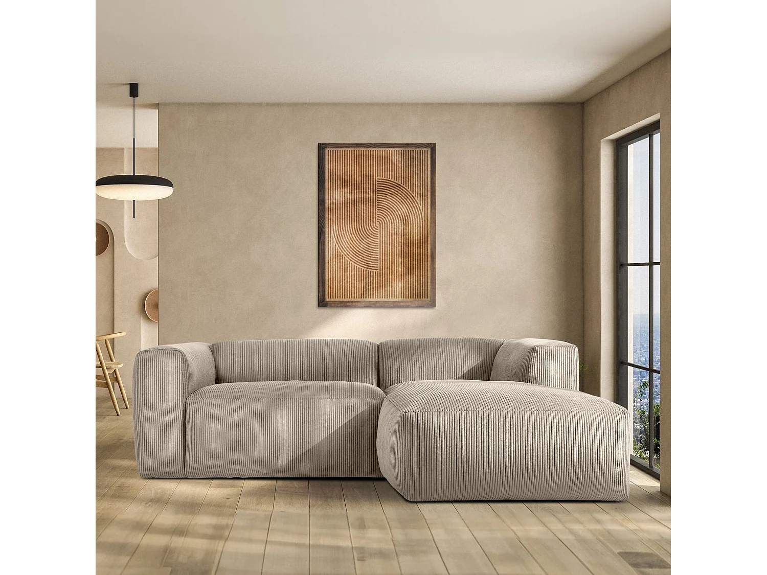 Ecksofa BUFFO 4-Sitzer - Beige