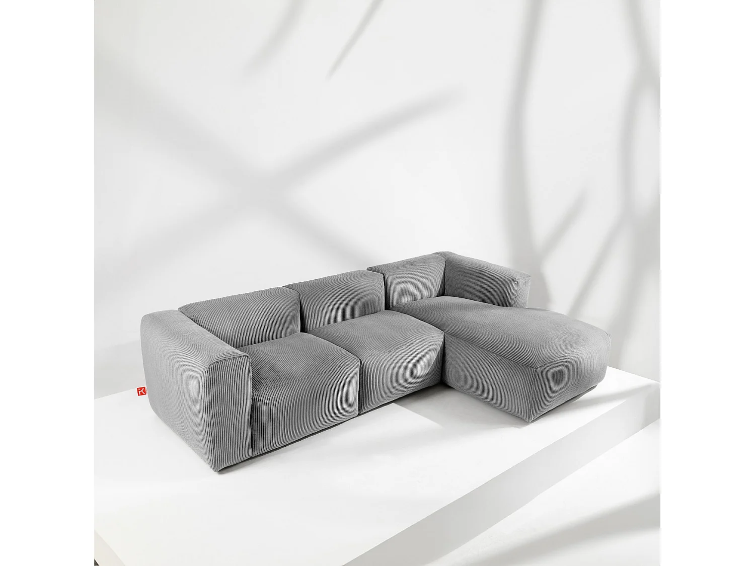 Ecksofa BUFFO 5-Sitzer - Hellgrau