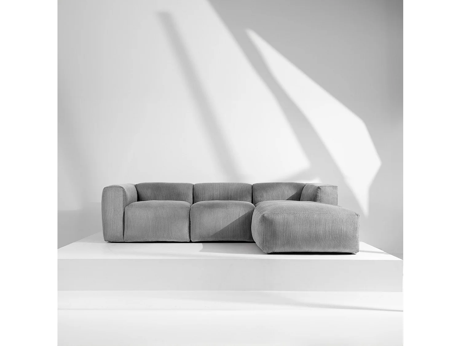 Ecksofa BUFFO 5-Sitzer - Hellgrau