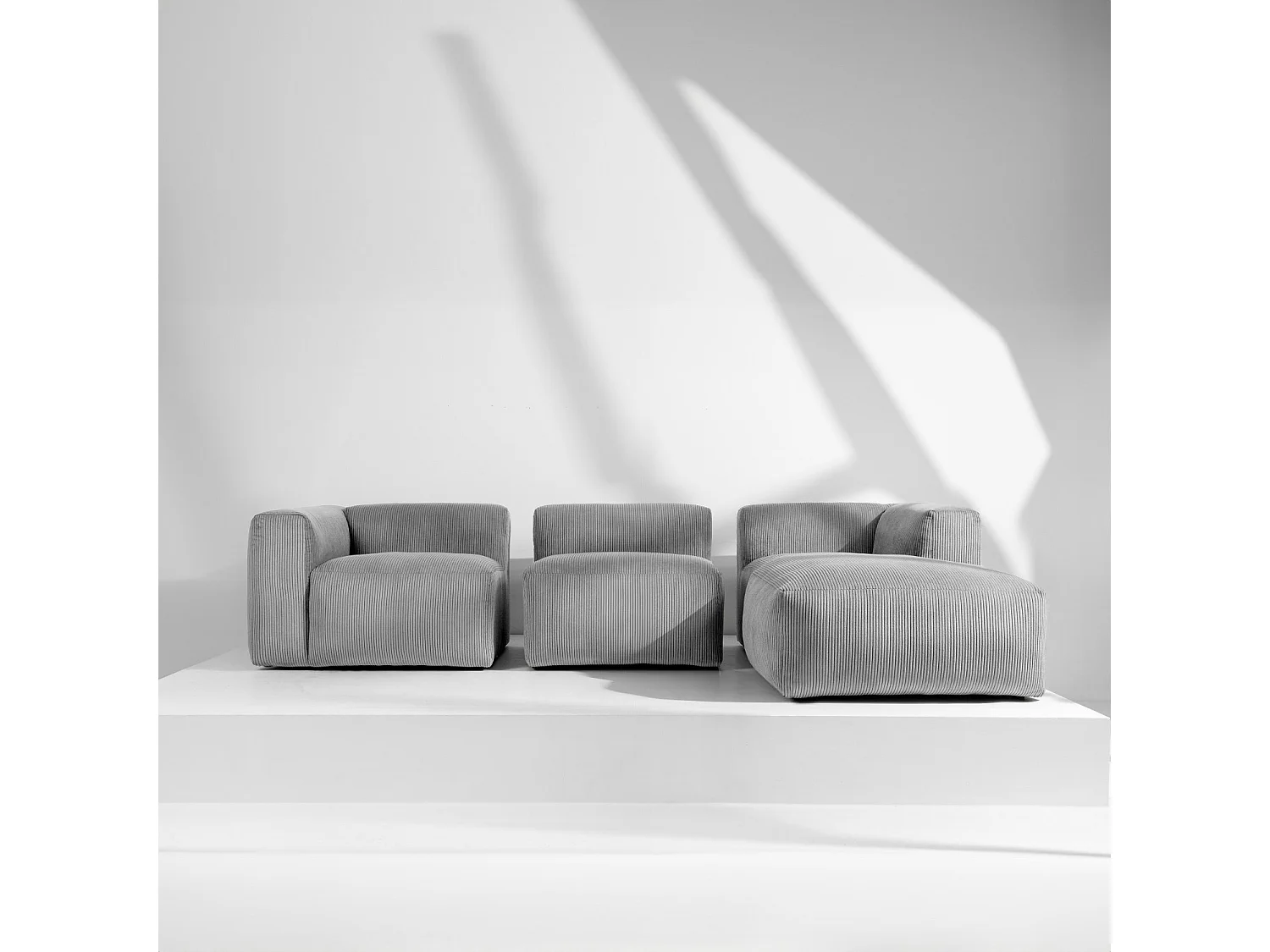 Ecksofa BUFFO 5-Sitzer - Hellgrau