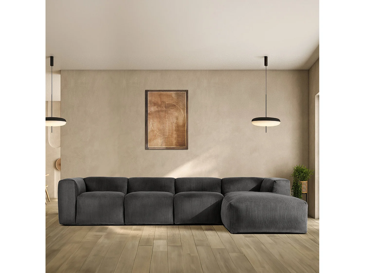 Ecksofa BUFFO 6-Sitzer - Grau