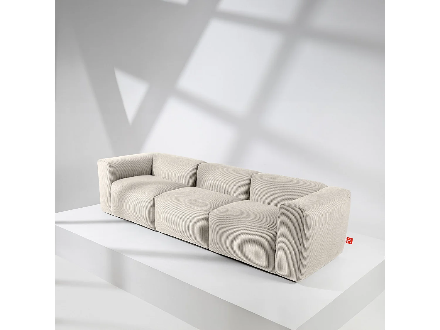 Einzelsofa - modular - 5-sitzer - Creme
