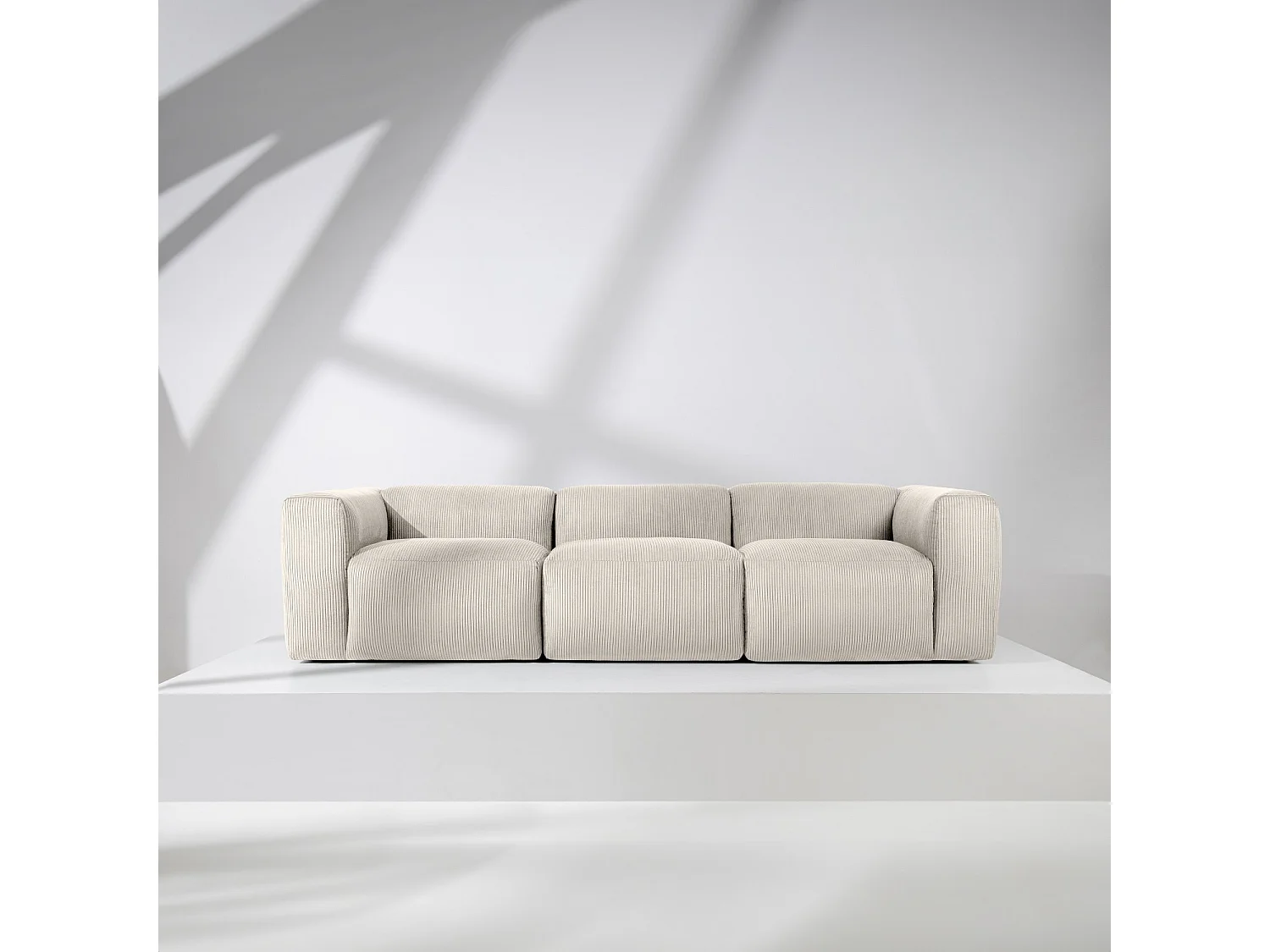 Einzelsofa - modular - 5-sitzer - Creme