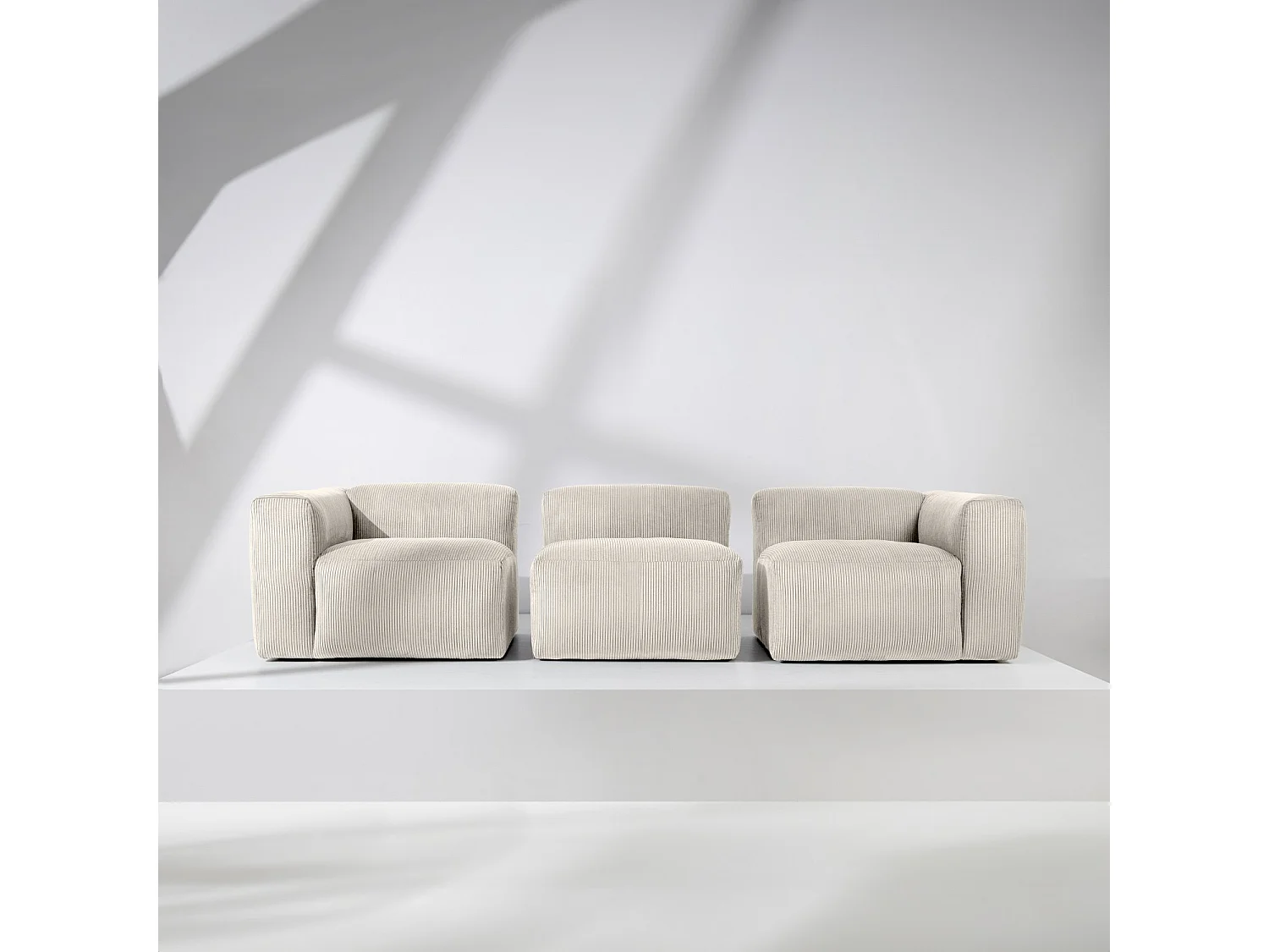 Einzelsofa - modular - 5-sitzer - Creme