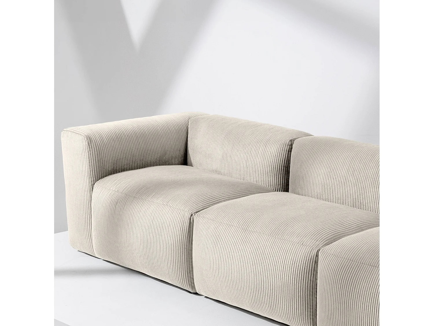 Einzelsofa - modular - 5-sitzer - Creme