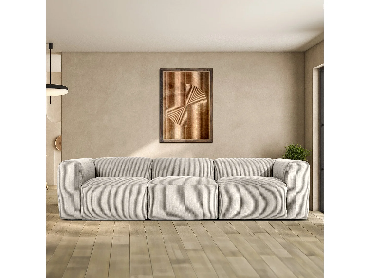 Einzelsofa - modular - 5-sitzer - Creme