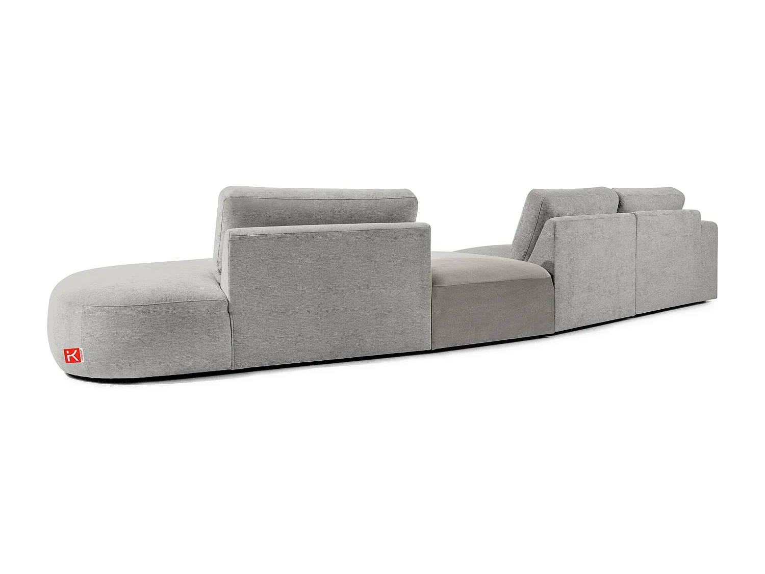 Ecksofa rechts - modern - ZUCCO - 5-Sitzer - Chenille-Stoff - Hellgrau