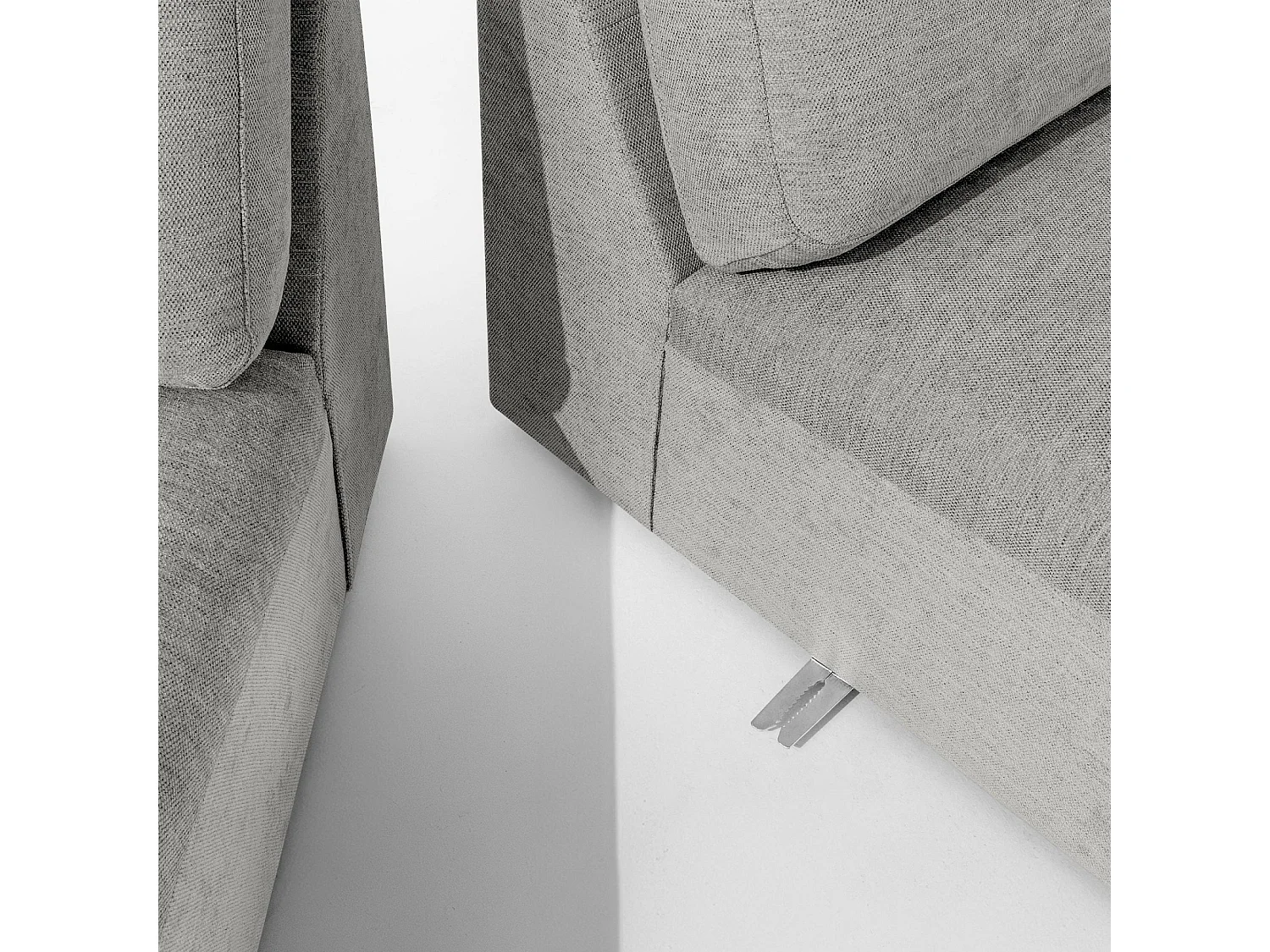 Ecksofa rechts - modern - ZUCCO - 5-Sitzer - Chenille-Stoff - Hellgrau