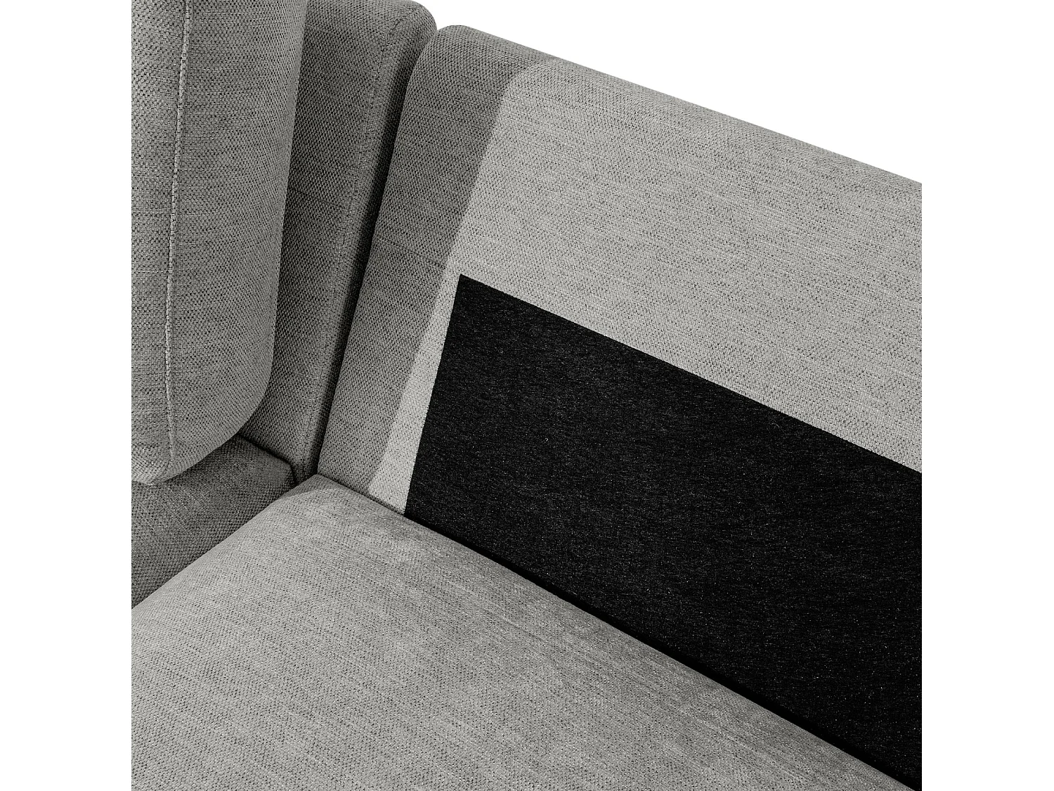 Ecksofa rechts - modern - ZUCCO - 5-Sitzer - Chenille-Stoff - Hellgrau