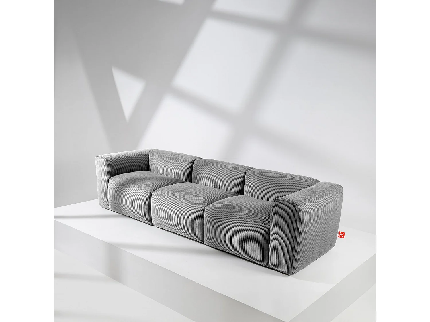 Einzelsofa - modular - 5-sitzer - Hellgrau