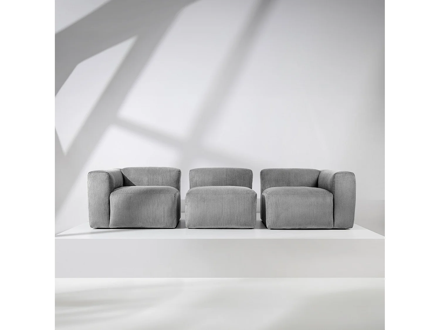 Einzelsofa - modular - 5-sitzer - Hellgrau