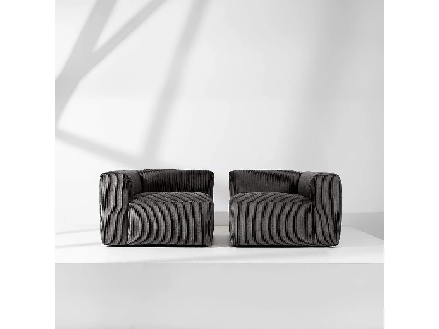 Einzelsofa - modular - 3-sitzer - Grau