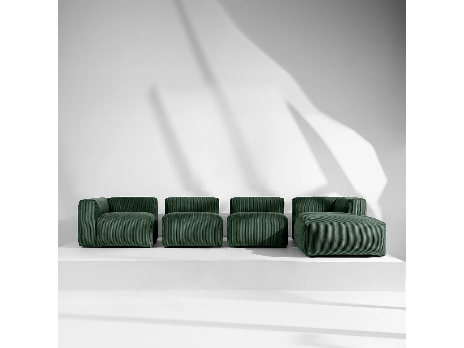 Ecksofa BUFFO 6-Sitzer - Dunkelgrün