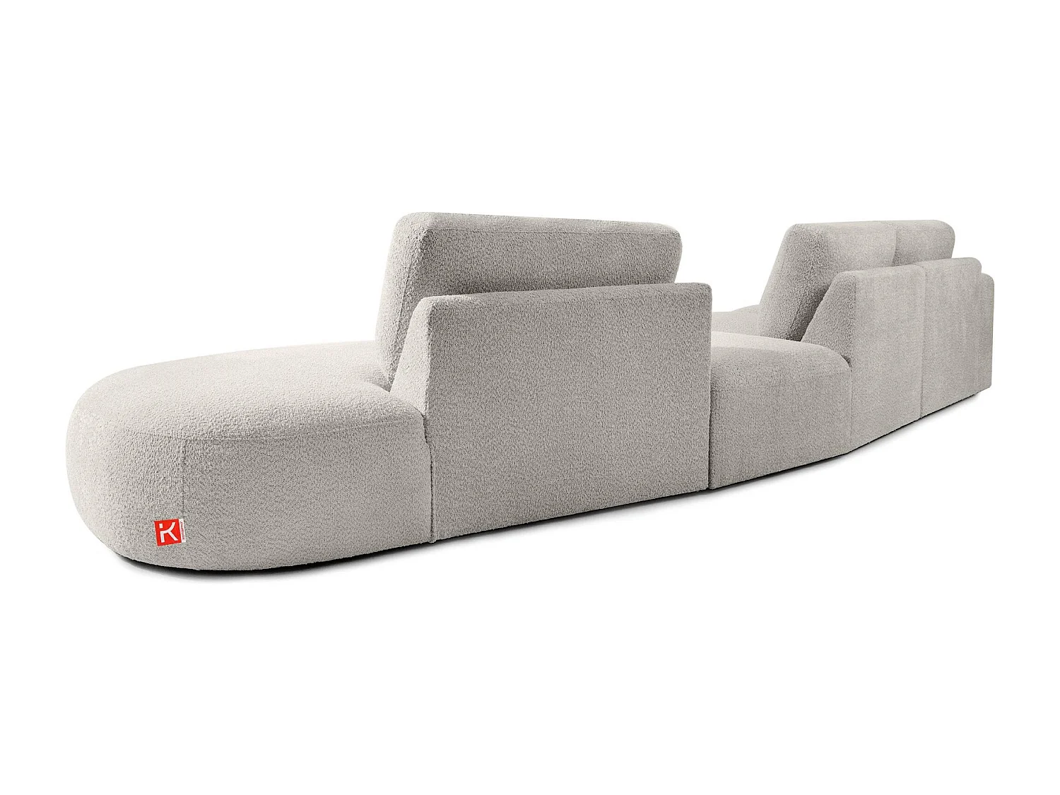 Ecksofa rechts - modern - ZUCCO - 5-Sitzer - Boucle - Hellbraun