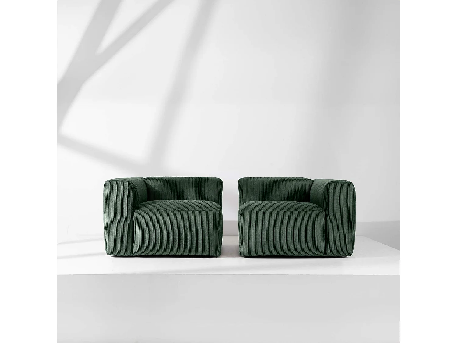 Einzelsofa - modular - 3-sitzer - Dunkelgrün