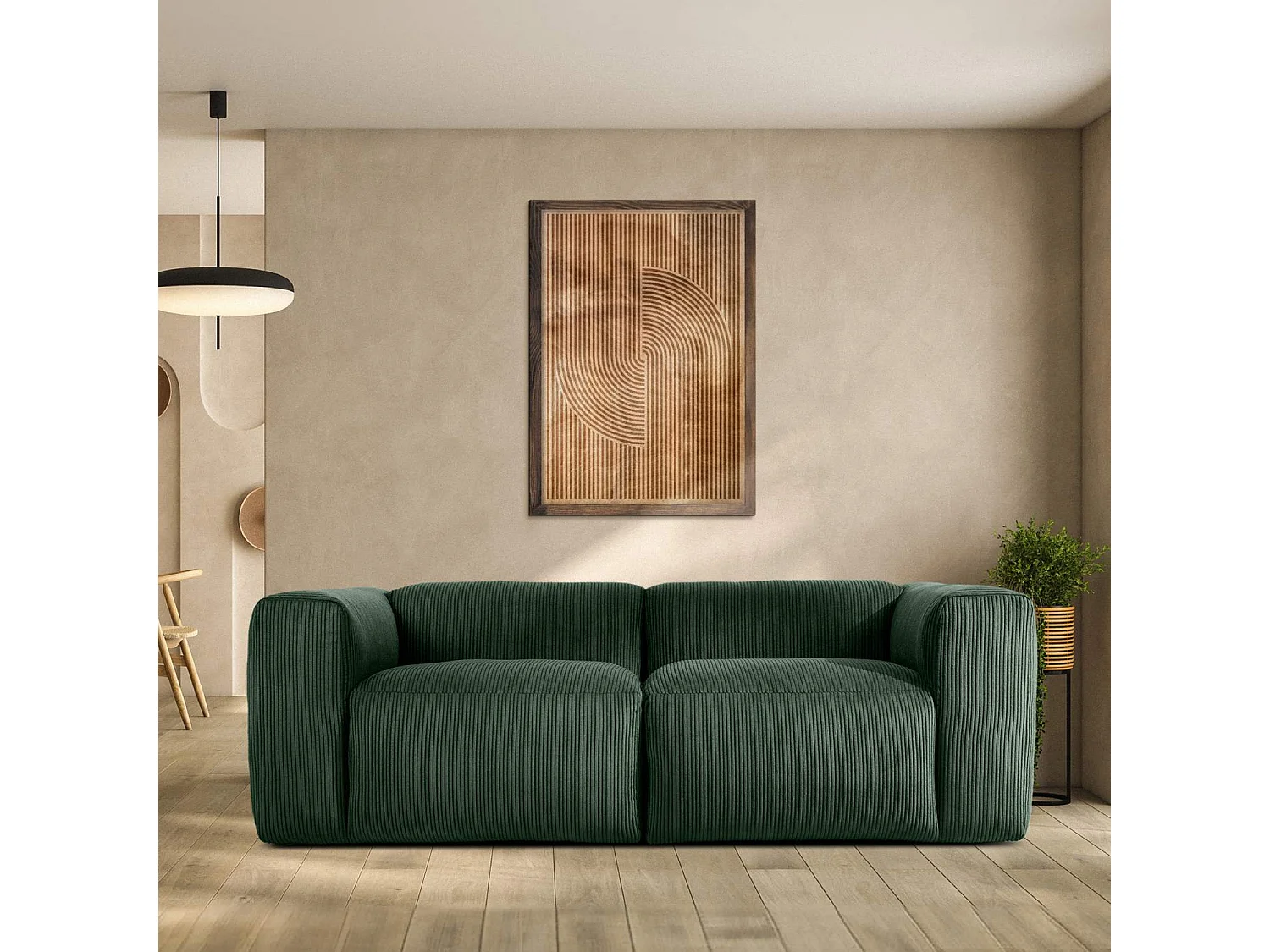 Einzelsofa - modular - 3-sitzer - Dunkelgrün