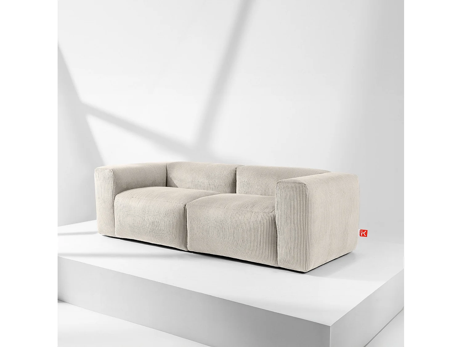 Einzelsofa - modular - 4-sitzer - Creme