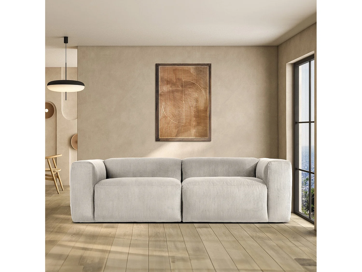 Einzelsofa - modular - 4-sitzer - Creme
