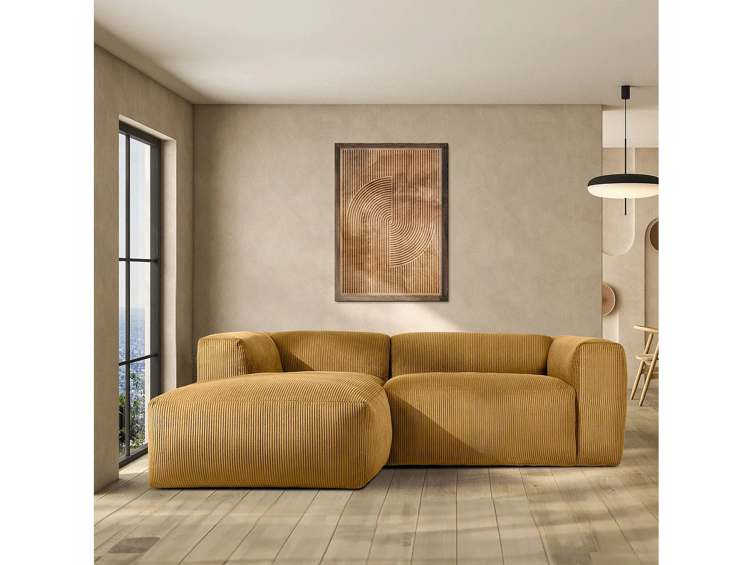 Ecksofa BUFFO 4-Sitzer - Gelb