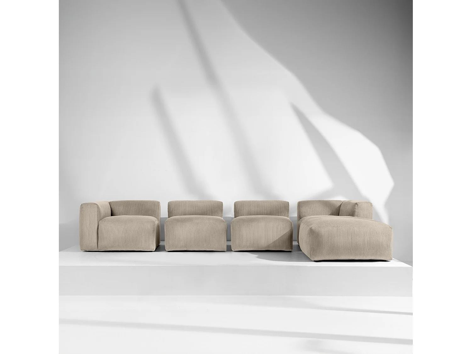 Ecksofa BUFFO 6-Sitzer - Beige