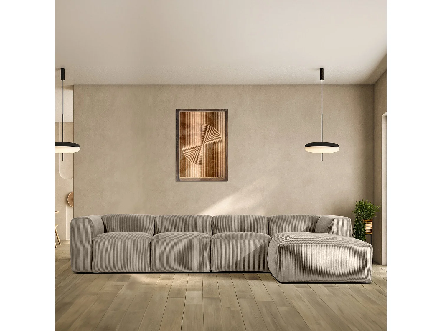 Ecksofa BUFFO 6-Sitzer - Beige