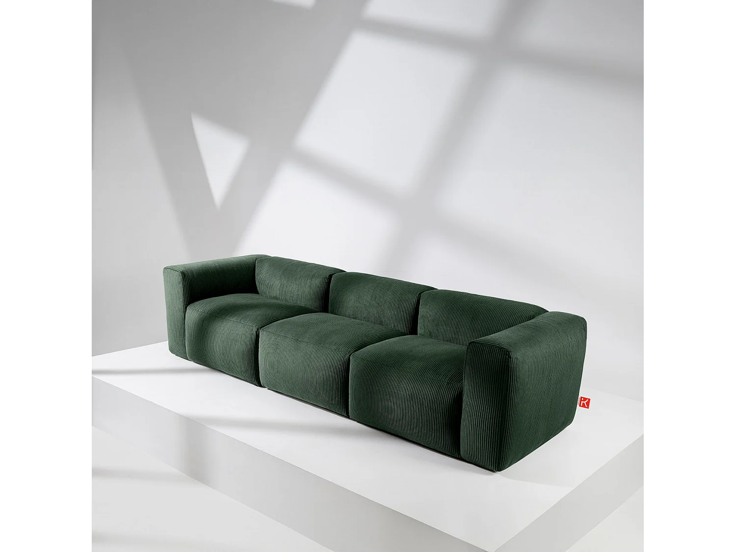 Einzelsofa - modular - 5-sitzer - Dunkelgrün