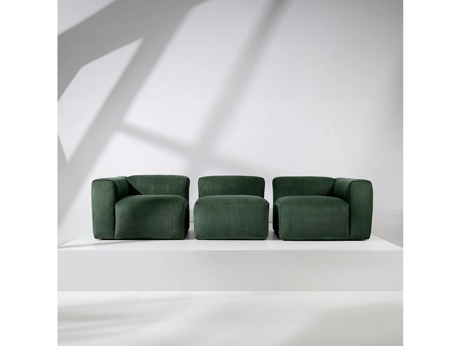 Einzelsofa - modular - 5-sitzer - Dunkelgrün