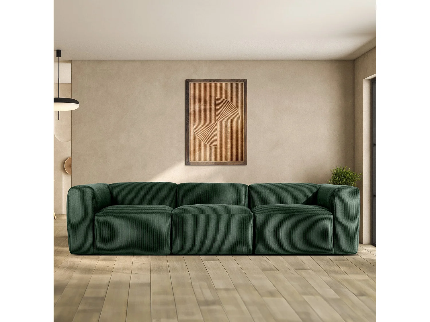 Einzelsofa - modular - 5-sitzer - Dunkelgrün