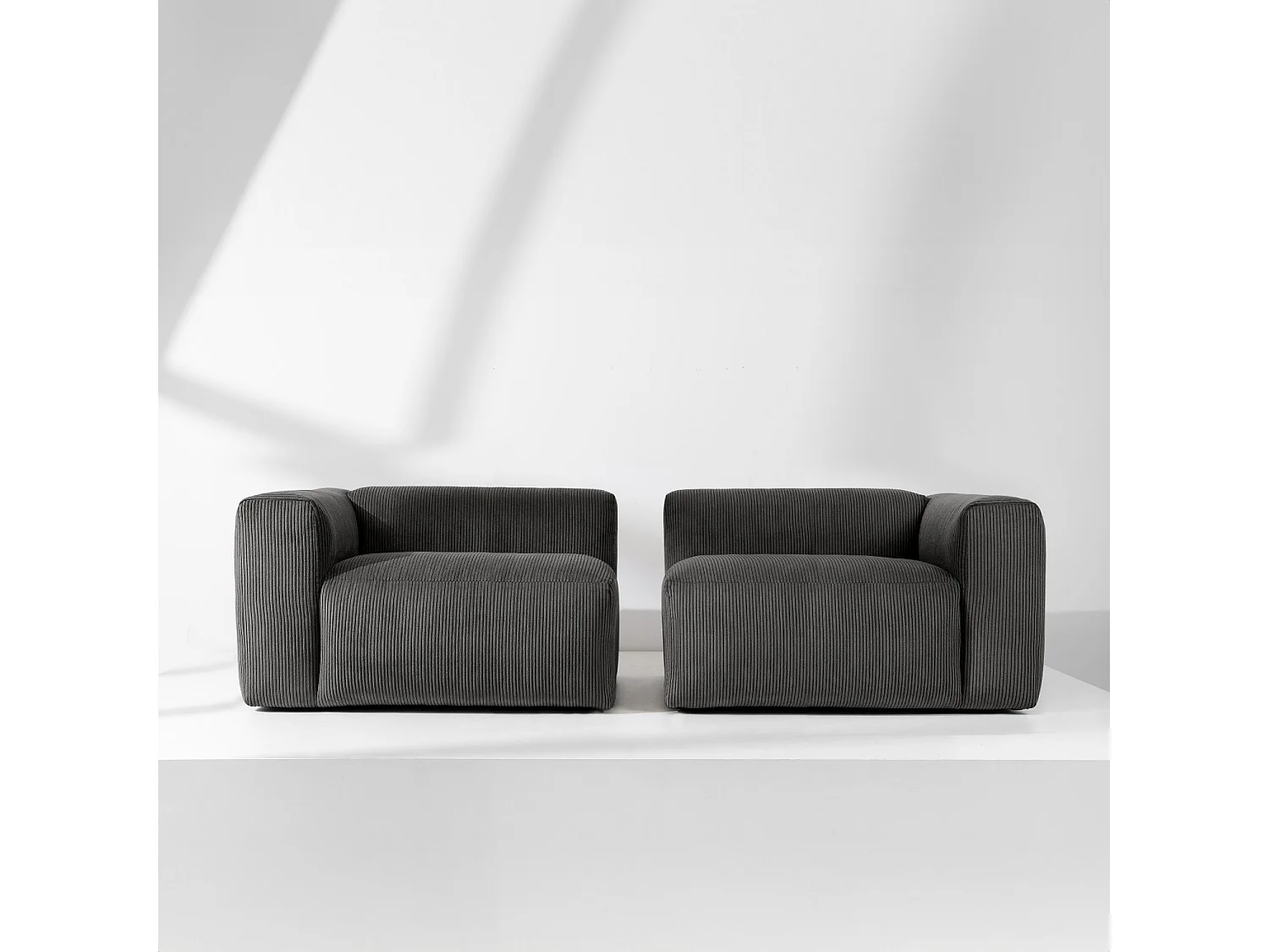 Einzelsofa - modular - 4-sitzer - Grau