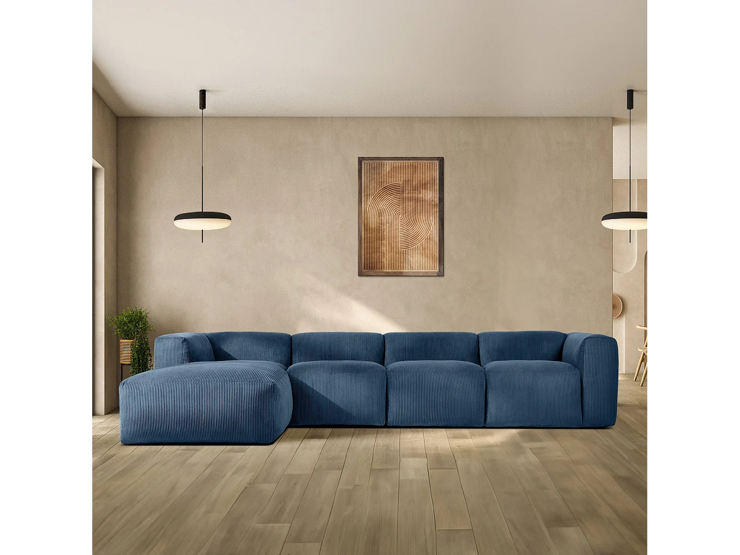 Ecksofa BUFFO 6-Sitzer - Nachtblau